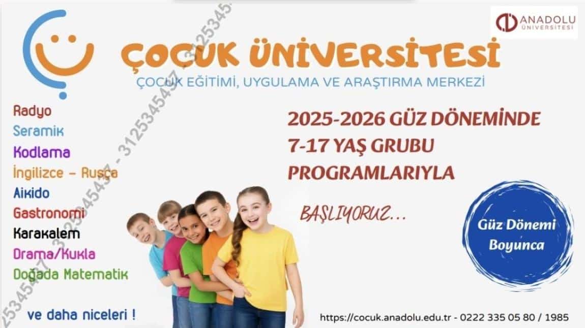 ANADOLU ÜNİVERSİTESİ ÇOCUK ÜNİVERSİTESİ